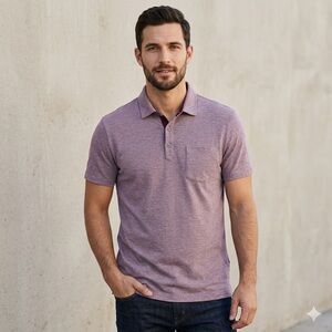 Banana Republic Heathered Lavender Polo with Chest Pocket